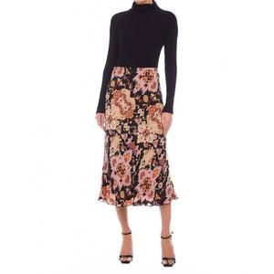 NEW FIFTEEN TWENTY mia bias midi skirt in multi